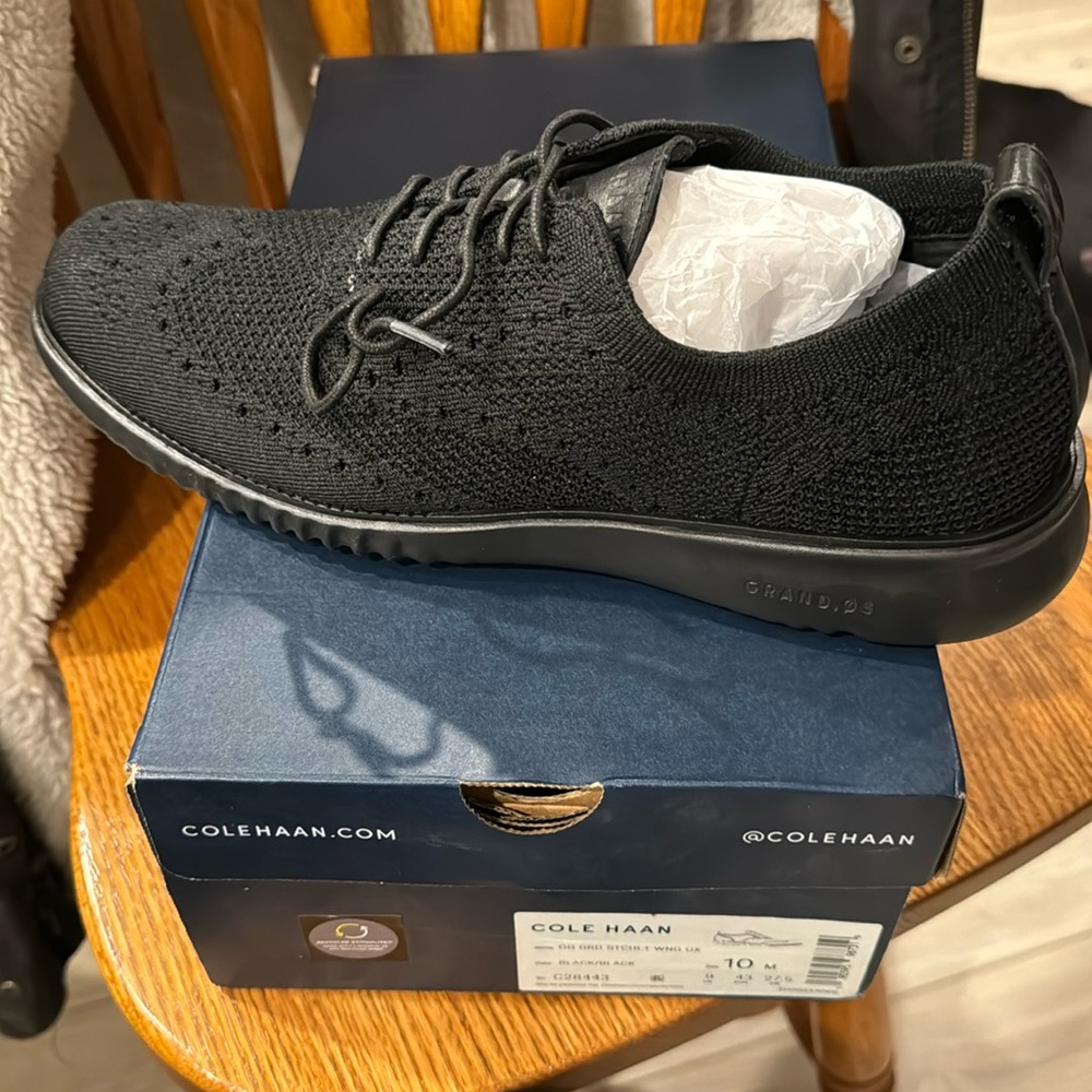 Cole haan men’s original grand remastered stitchlite oxford black size 10 m